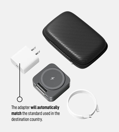 Foldable 3-in-1 Magnetic Wireless Charging Dock for iPhone, Apple Watch, AirPods Pro