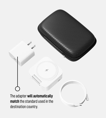 Foldable 3-in-1 Magnetic Wireless Charging Dock for iPhone, Apple Watch, AirPods Pro